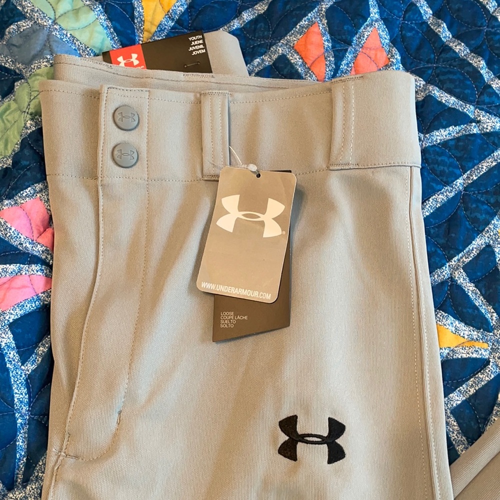 Under Armour baseball pants gray new youth xl